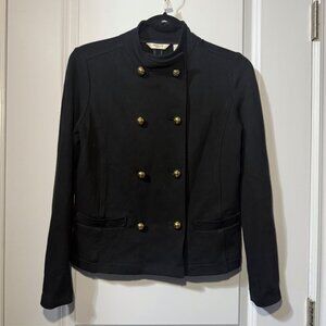 Vintage Liz Claiborne Double-Breasted Sweater – Black with Gold Buttons – Small